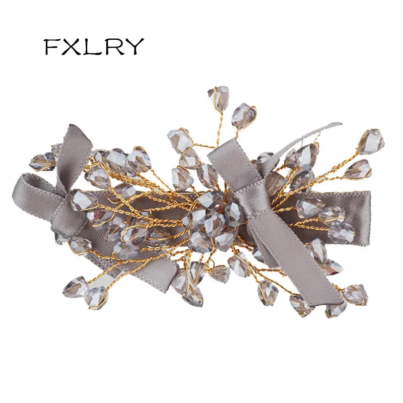 

FXLRY Original Handmade Jewelry Natural Pearl Fashion Side Clip Crystal Headdress For Girl Side Clip Bangs Clip