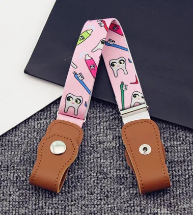Kids Pink Детский пояс радужной расцветки, эластичный пояс без пряжки, тянущийся пояс для детей ясельного возраста, регулируемые ремни для мальчиков и девочек - Цвет: Kids Pink