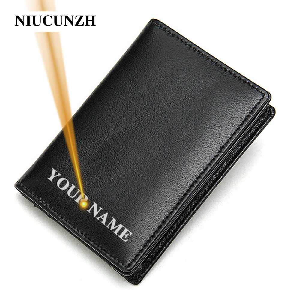 

NIUCUNZH goat leather card holder man wallet card holder luxury brand cardholder men designer rfid secure cash and cards wallet