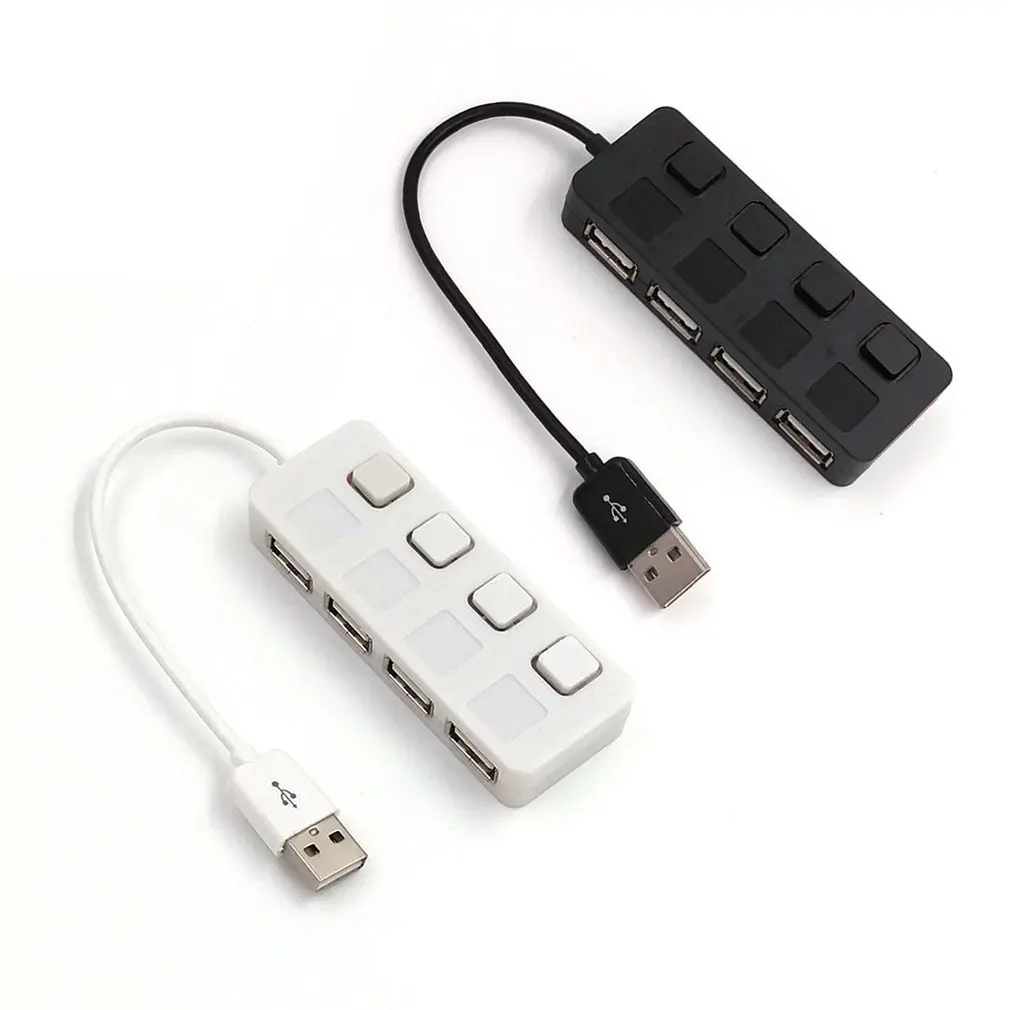 4 порта USB 2,0 концентратор с автономным переключателем вкл/выкл тонкий компактный USB хаб расширения/сплиттер для U-disk Card Reader