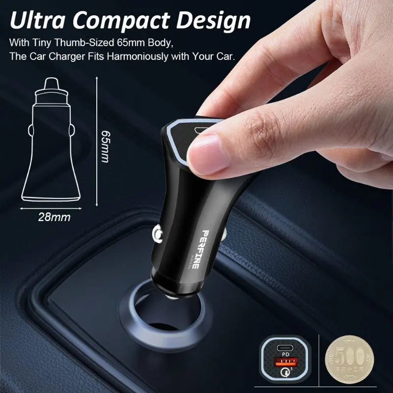 Perfine автомобильное зарядное устройство USB Type C PD 3 0 Быстрая зарядка 36 Вт для