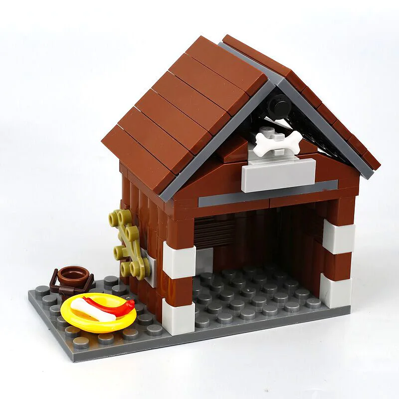 Animal Zoo House MOC Figure Accessories Police Dog Pet Houses Building Blocks Model Building Bricks Kits DIY Gifts Toys (1)