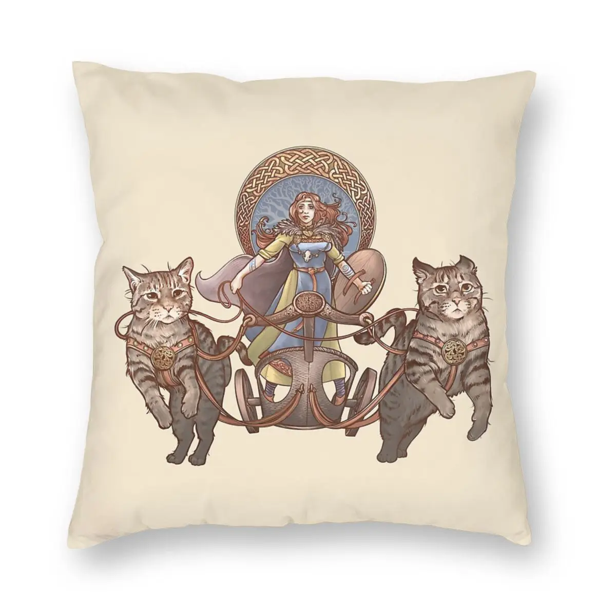 Freya Вождение ее кошки колесница Подушка Dakimakura чехол для подушки Чехол дивана
