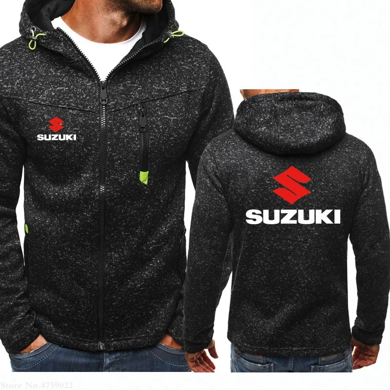 Горячая Распродажа, Брендовые мужские повседневные толстовки на молнии Suzuki, куртки, весенние, осенние, зимние спортивные костюмы, мужские, женские толстовки, пальто