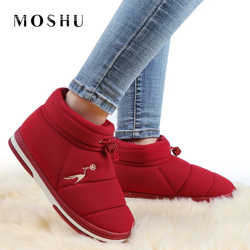

Winter Boots Women Snow Shoes Ladies Slip On Waterproof Ankle Boots Female Solid Furry Boots Comfy Warm Casual Shoes Plus Size
