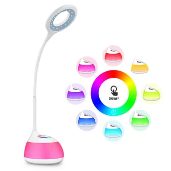 

USB Rechargeable LED Desk Lamp Touch Dimming Adjustment Table Lamp for Children Kids Reading Study Bedside Bedroom Living Room