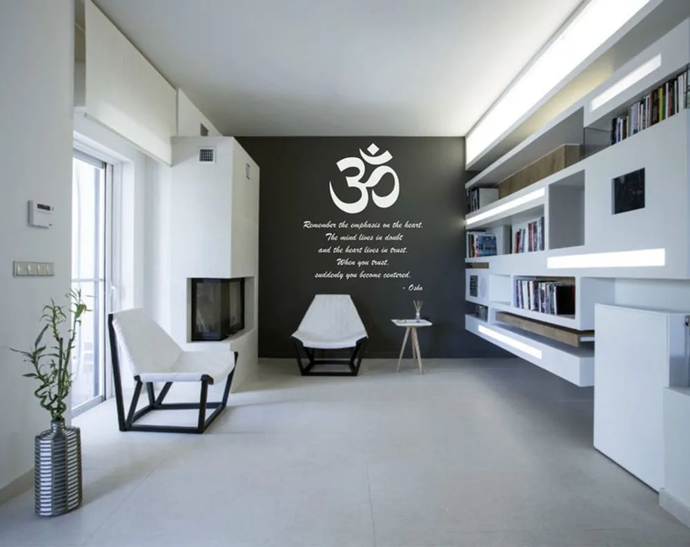 Йога, медитация стикер на стену Om каллиграфия символ Osho великолепное предложение виниловая наклейка на стену для гостиной украшения дома A173