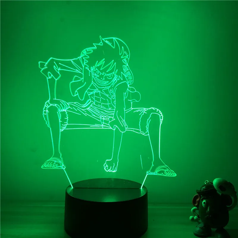 3D светодиодный Ночной светильник Аниме One Piece Lfuyy Gear 2 осанка Ver. Фигурка 7 цветов
