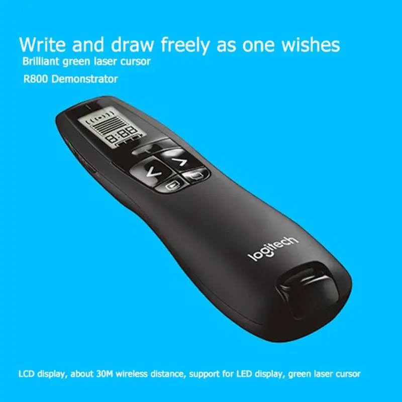 Беспроводной Презентер указка logitech R800 2,4 GHz с зеленой лазерной указкой, аксессуары для проекции