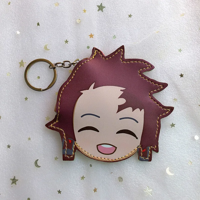 Demon Slayer Kimetsu No Yaiba Kamado Nezuko Hashibira Inosuke Coin Wallet Purse Keychain Handbag Cosplay PU Party Anime