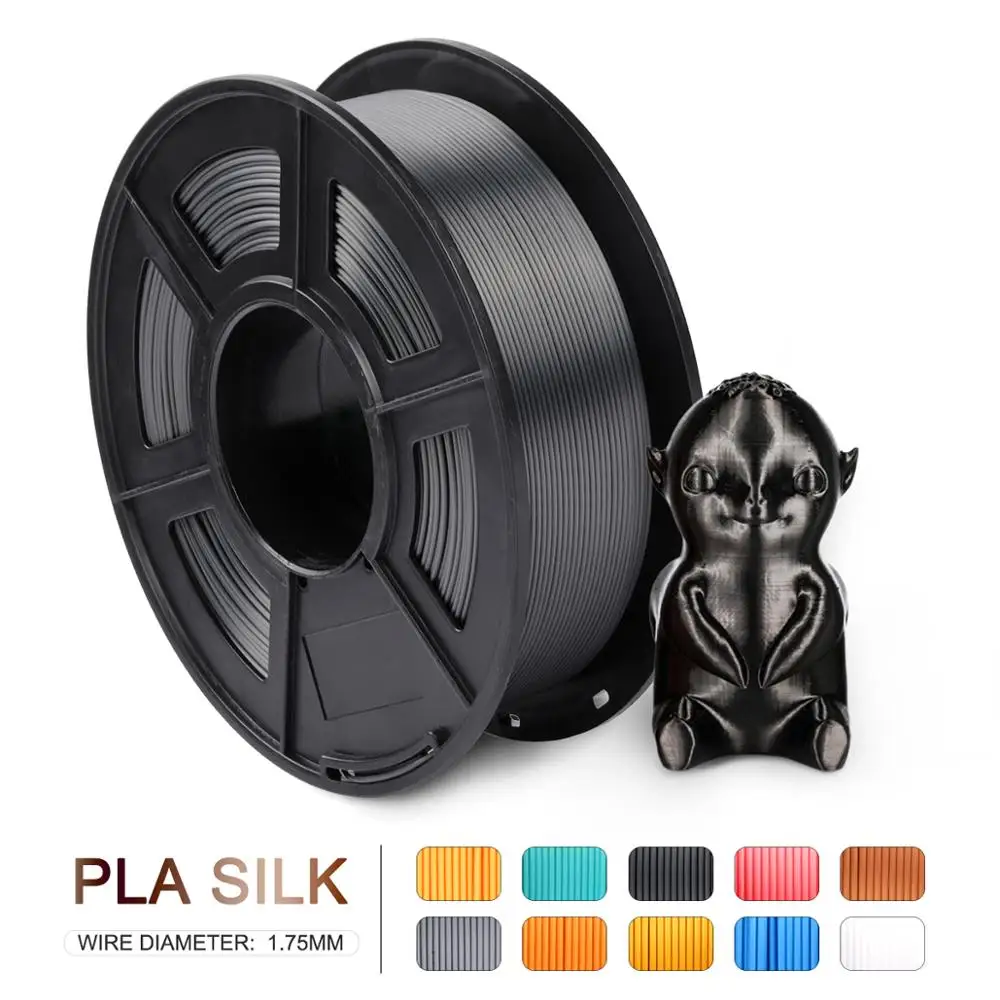 

SILK Filament Black 1kg 2.2 lbs 1.75mm 3D Printer Filament Full color DIY for 3D printing Refills with filament dry box