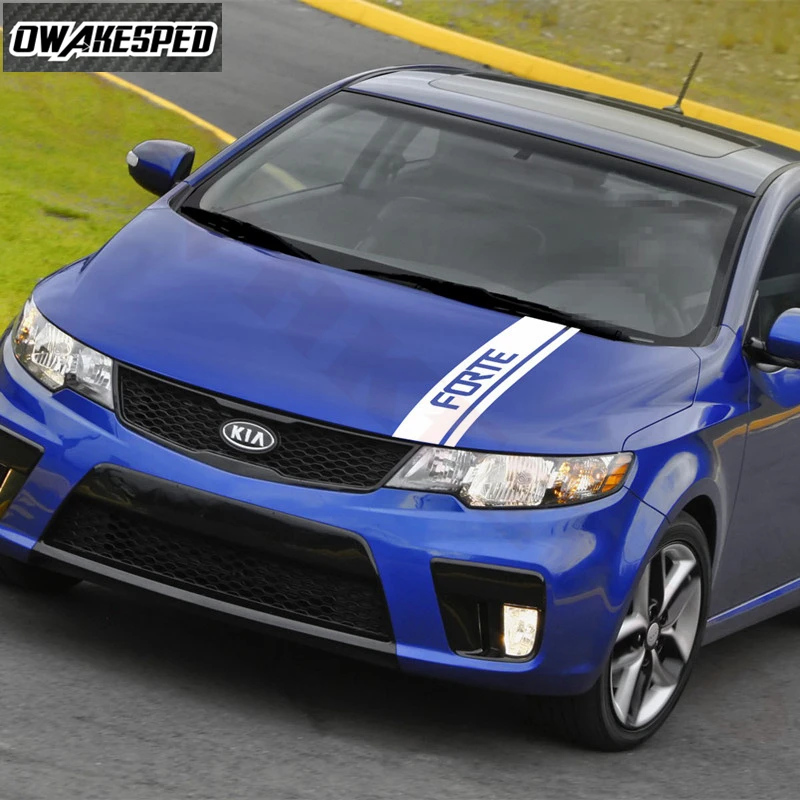 Auto Engine Cover Stickers Car Hood Bonnet Decor Vinyl Decals Racing Sport Stripes For-KIA Forte Hatchback Sedan Accessories (3)