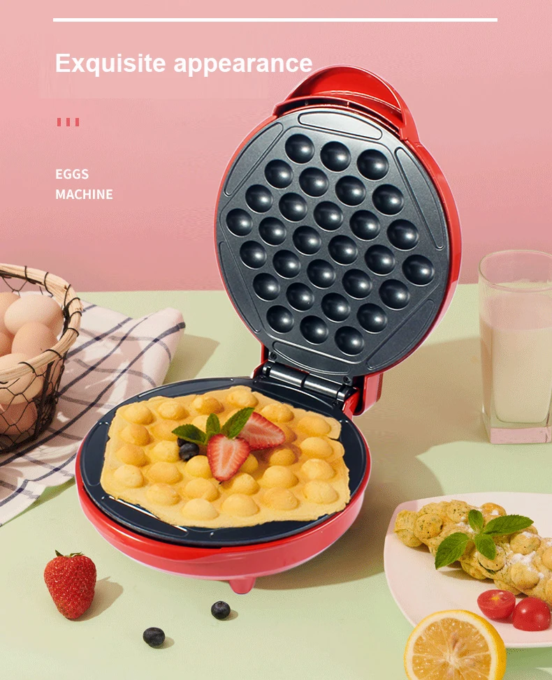 Mini Hong Kong Electric Egg Bubble Waffle Maker QQ Eggs Aberdeen Omelet