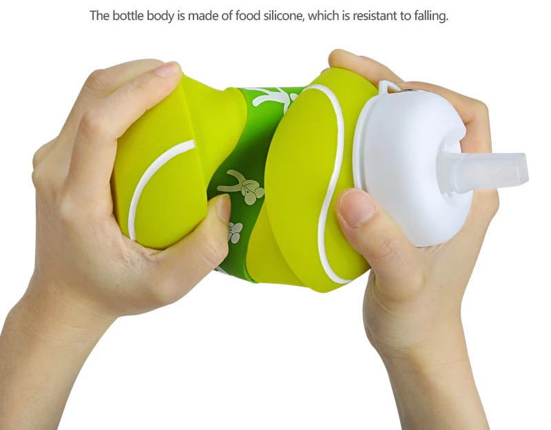 Fold Tennis Water Bottle Travel Hiking Office Camping School Sports Plastic Kettle Healthy Material Portable Kids Water Bottle