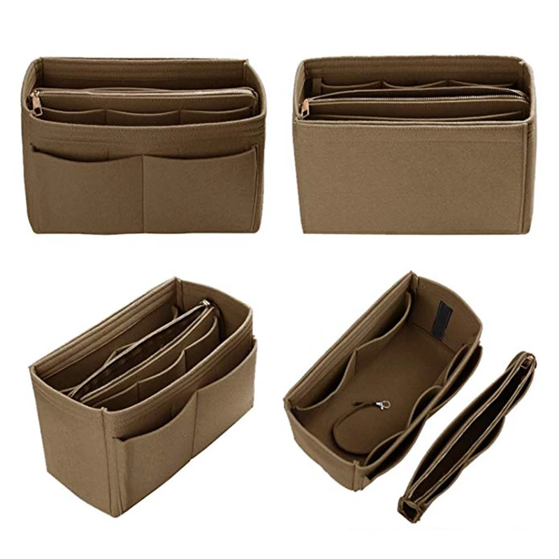 Home Storage Bag Purse Organizer Felt Insert Bag Makeup Organizer Inner Purse Portable Cosmetic Bags Storage Tote L