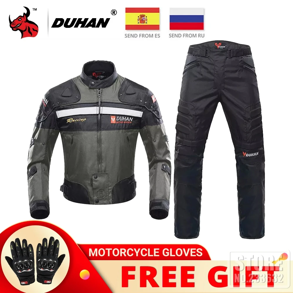 DUHAN Motorcycle Jacket Men Jaqueta Motociclista Motorbike Riding Jacket Autumn Winter Moto Motocross Clothing Black