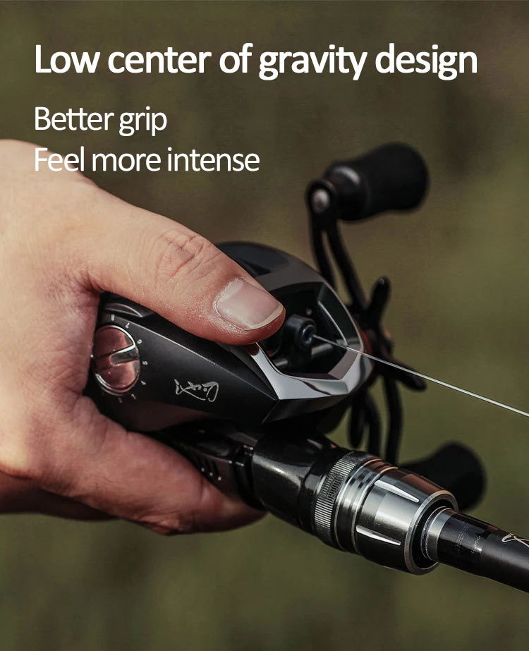 Катушка baitcasing 6,3: 1 12+ 1BBFishing Reel 8 кг Максимальное сопротивление Водонепроницаемая левая и правая рука катушка для ловли карпа Pesca