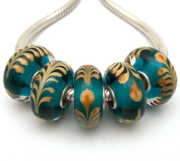 

JGWGT 2391 5X 100% Authenticity S925 Sterling Silver Beads Murano Glass beads Fit European Charms Bracelet diy jewelry Lampwork