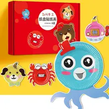 Ensemble de plaques en papier pour bricolage, 10 pièces/ensemble, jouets créatifs animaux, autocollants, activité, apprentissage, jeu éducatif pour enfants, P5B3