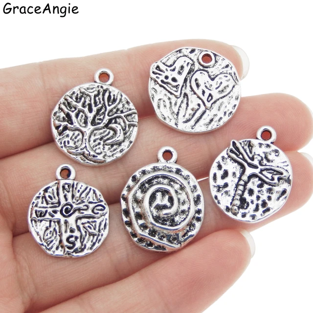 10pcs Tree of Life Metal Charms Alloy Round Pendants Vintage Tree Charm For  Jewelry Making Handmade Accessories - AliExpress