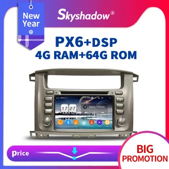 

PX6 Car DVD Player DSP Android 9.0 4G +64G IPS Wifi Bluetooth 5.0 RDS Radio GPS Google Map For Toyota Land Cruiser 100 1998-2007