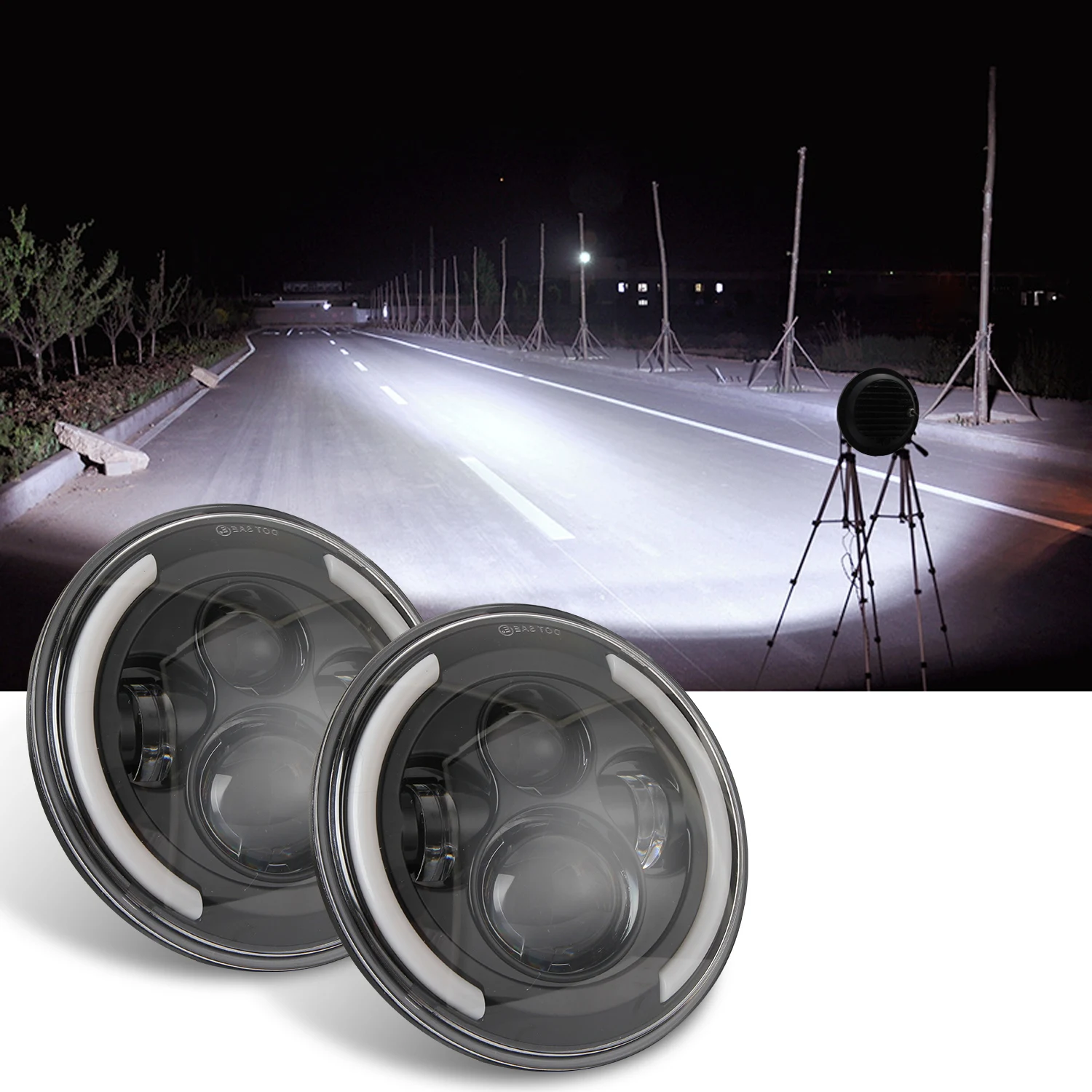 Для Jeep Wrangler JK LJ TJ CJ 7 дюймов круглый светодиодный фары Halo Angle Eyes