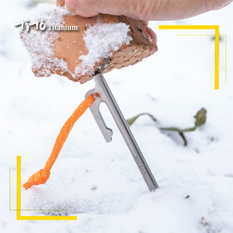 TiTo Titanium Alloy Tent Pegs Outdoor Camping Tent Nail 20/24/30/35/40cm