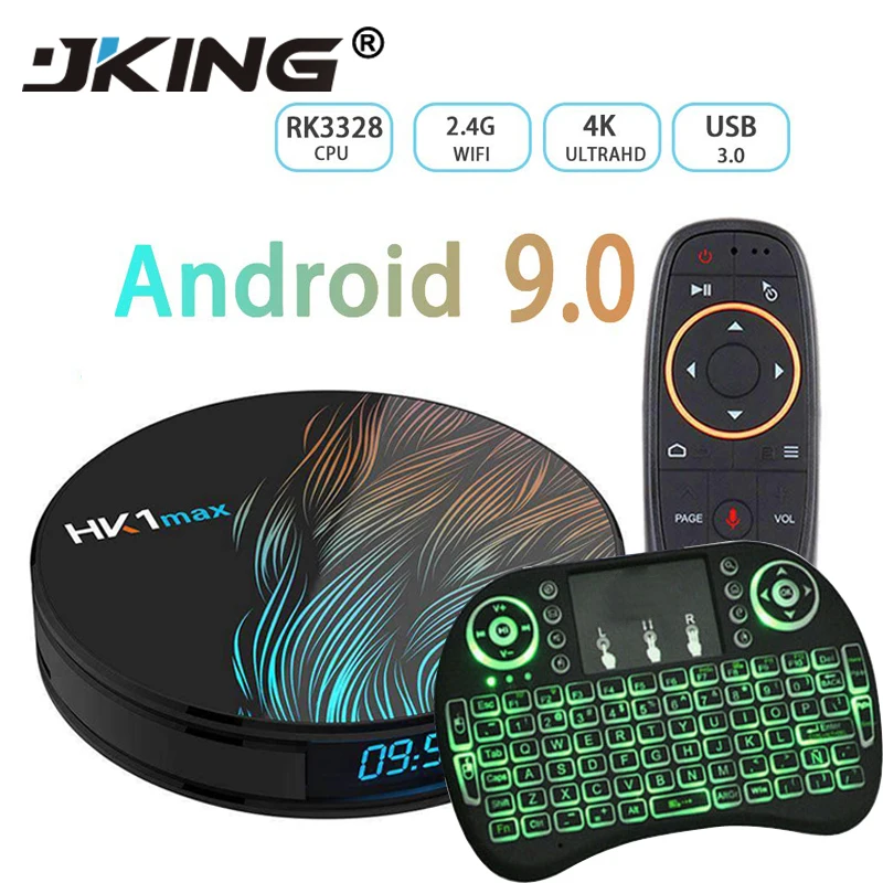JKING HK1 Max Android 9,0 ТВ-бокс 4 ГБ 32 ГБ 64 Гб Rockchip Четырехъядерный 4K wifi умный Мультимедийный проигрыватель с IPTV Netflix телеприставка 2 Гб 16 Гб