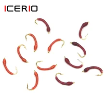ICERIO 6 قطعة الكلاسيكية سمك السلمون المرقط حورية المرقط يرقة ربط هوك سمك السلمون المرقط الصيد يطير إغراء الطعم #14(China)
