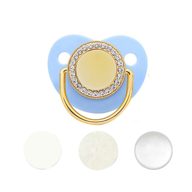 Blank Baby Pacifier Rhinestone Silicone Infant Nipple Teether Baby Shower Gifts BPA Free Baby Soother Dummy For 0-24M