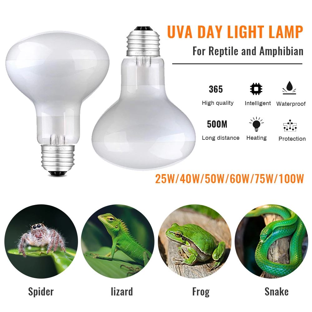 

Reptile Heat Lamp Far-Infrared Ceramic Pet Heating Lamp For Tortoise Lizard Spider Reptile Box Warmer Light Bulbs