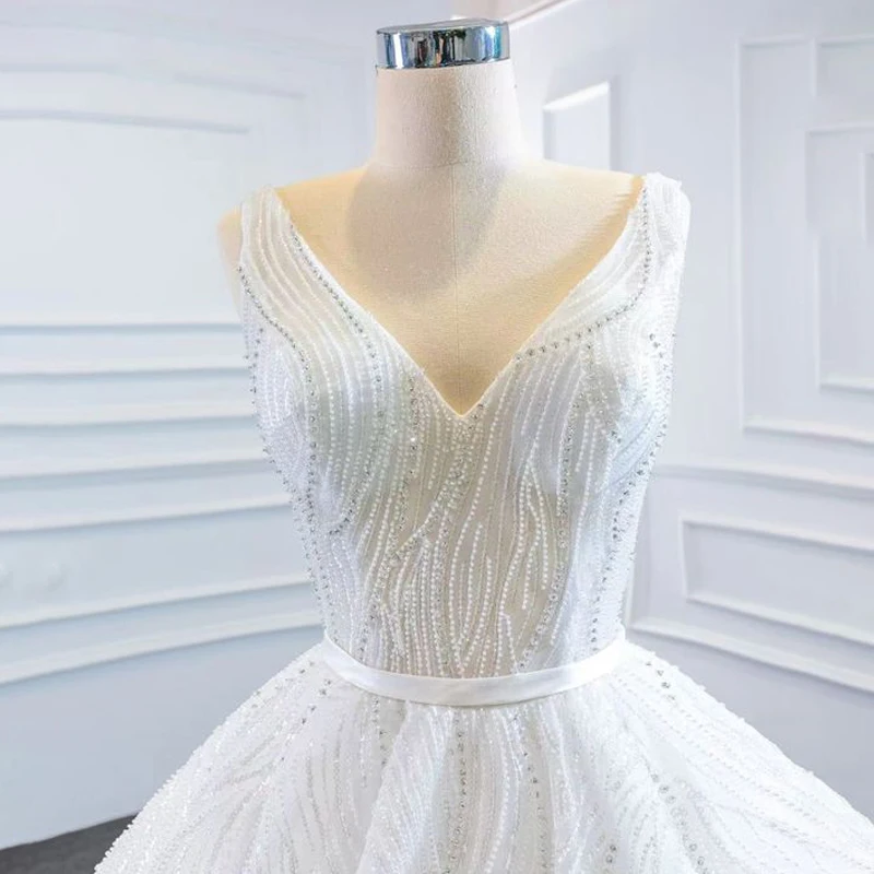 J67178 JANCEMBER White Applique Print Tassel Wedding Dress Bridal