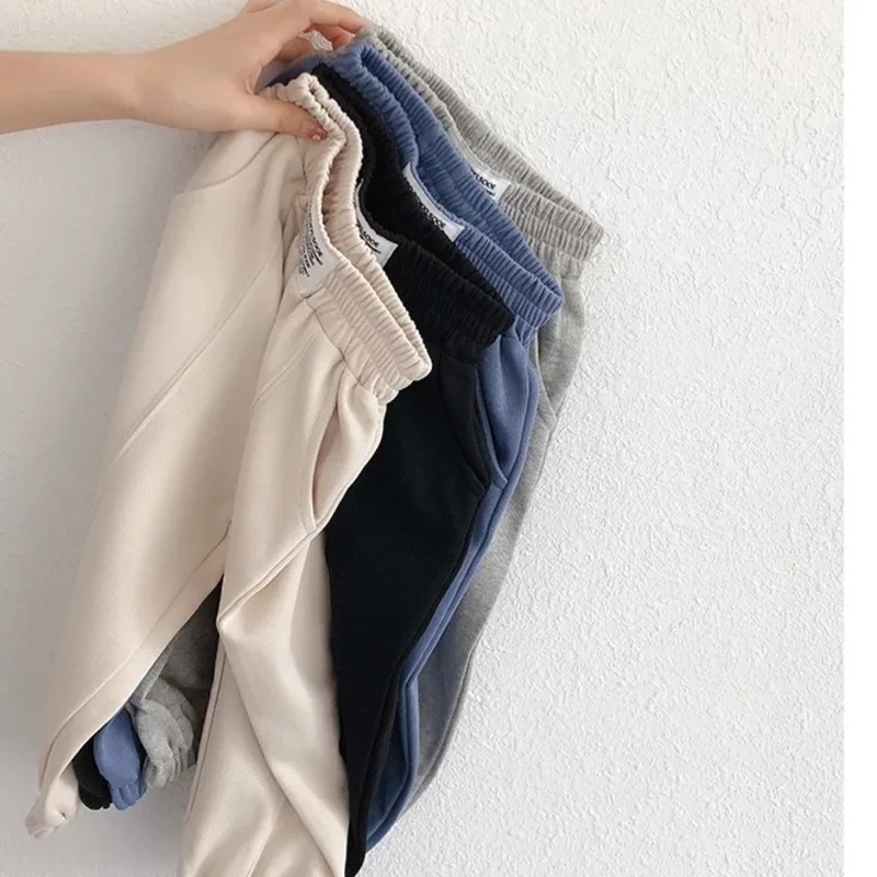MIEMBRO Spring Autumn Solid Children Letter Printed Trousers Girls Loose Sports Pants Boys Kids Casual Clothes Clothing