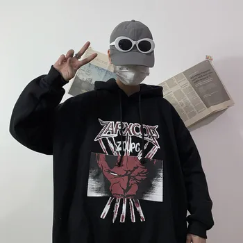 

Lychee Girls Devil Women Fleece Hooded Sweatshirts Autumn Winter Lady Fleece Pullovers Loose Casual Female Fleece Hoodies Tops