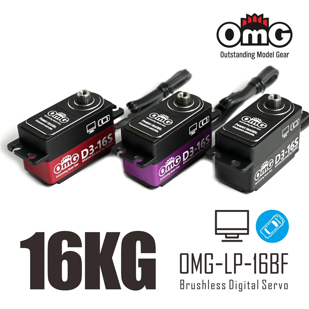 

OMG D3-16S 16KG Full Metal HV Brushless Digital Servo For Drift Off-road 1:10 RC Racing Car