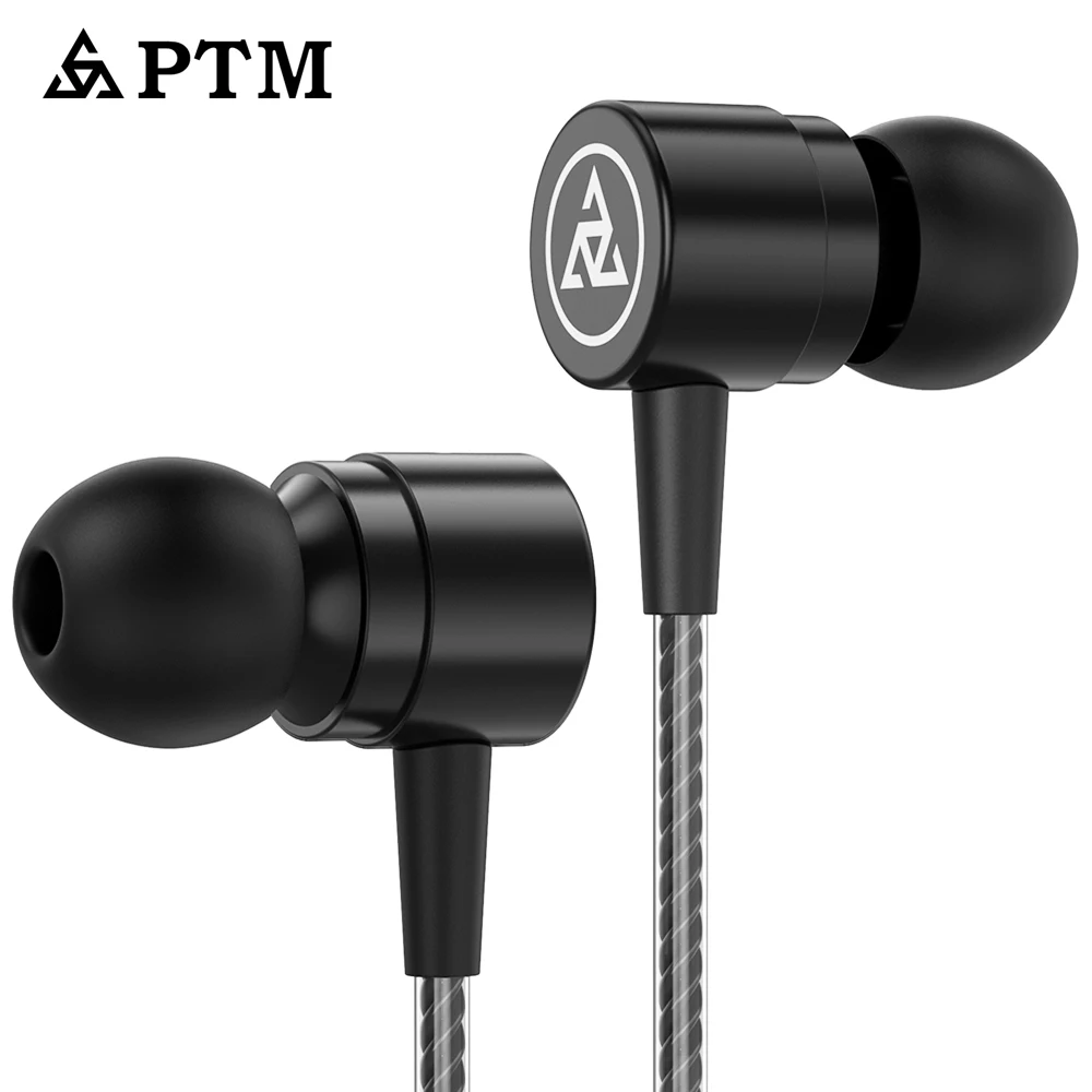 

Original PTM In-ear Earphone Zinc alloy Headset Bass Sound Earbuds Sport Earphones with Mic for phone Xiaomi iPhone Samsung