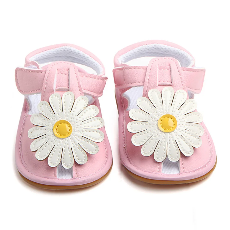 Nieuwe Aankomst Baby Sandalen PU Lederen Bloem Prinses Schoenen Zomer Meisje Sandalen Rubber Zolen Leuke Peuter Mocassins