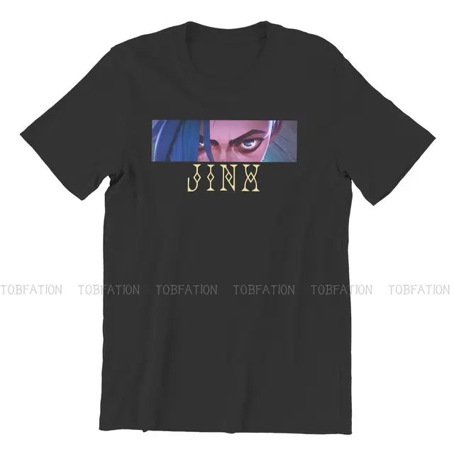 Jinx Eyes Special TShirt Arcane League of Legends Animated Leisure Plus Size T Shirt Summer Stuff