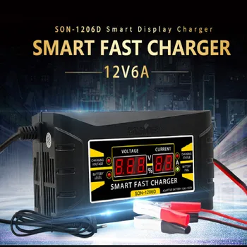 

6A 12V Auto Fast Lead-Acid GEL Battery Charger Maintainer For Car Motorcycle LCD Battery Charger Car Motorcycle Accessories