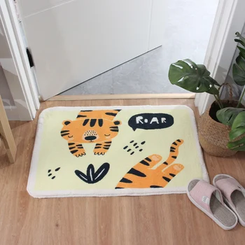 

Cartoon Animal Shaggy Doormat Anti-skid Latex Bottom Indoor Entrance Floor Mat Machine Wash Kitchen Rug Bathroom Carpet