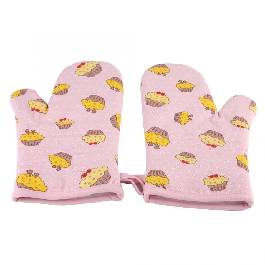 1Pair Cotton Heat Resistant Anti-Slip Cooking Glove Microwave Oven Kitchen Cooking microwave baking BBQ Baking Tool