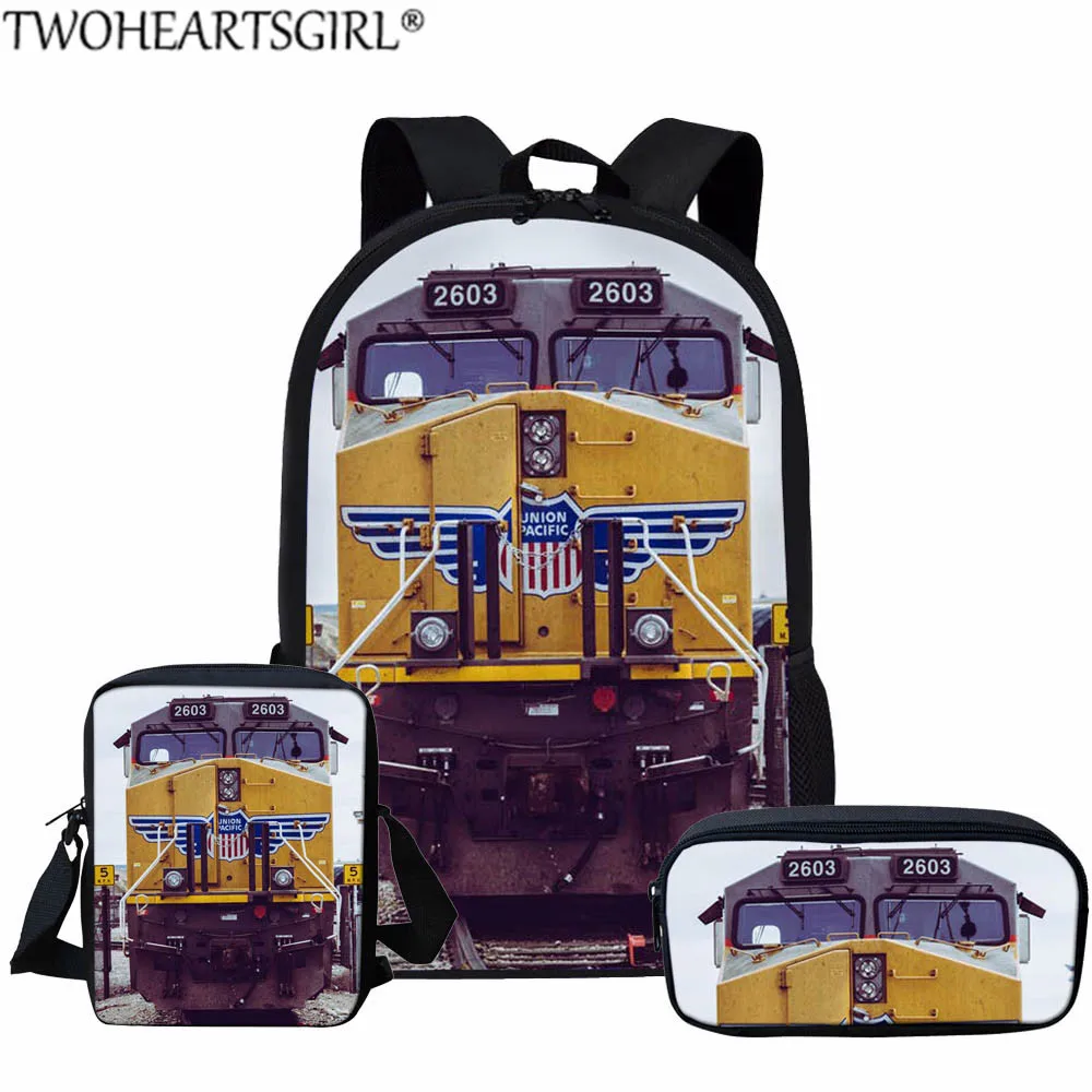 LH1277CEK Twoheartsgirl паровой поезд Печать школьный Набор для подростков мальчиков девочек Детский рюкзак женский мужской рюкзак для ноутбука детский портфель - Цвет: LH1277CEK