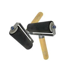 6CM Rubber Printing Roller Woodblock Deluxe Hard Rubber Brayer Roller Heavy Duty Steel Frame Children Art Craft Tool