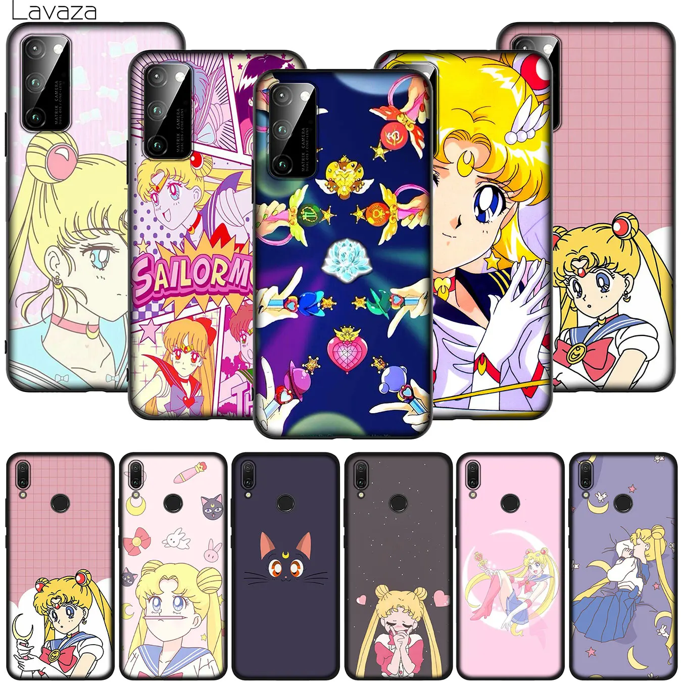 Cartoon Sailor moon Anime Soft Phone Case for Huawei Y9 Y6 Y7 Prime Honor 20 20S 10 9X 9 8 Lite 8C 8X 8A 7X 7C 7A Pro |