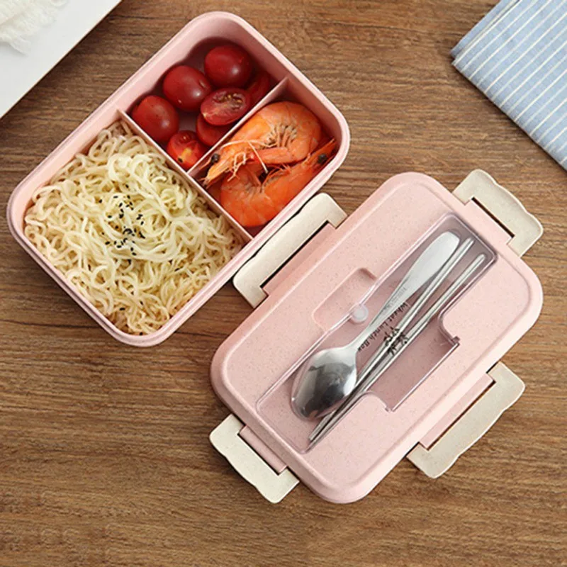Микроволновая печь Ланч-бокс герметичный Bento box с ложкой палочки для еды для детей несколько сеток портативный пищевой контейнер