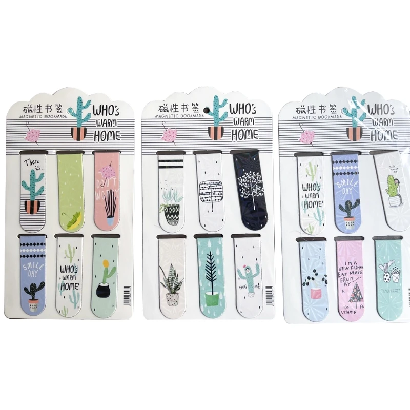 

YYDS 6 Pcs Magnetic Book Markers School Supplies Student's Gift Kid Book Lovers Readers Colorful Reading Accessories