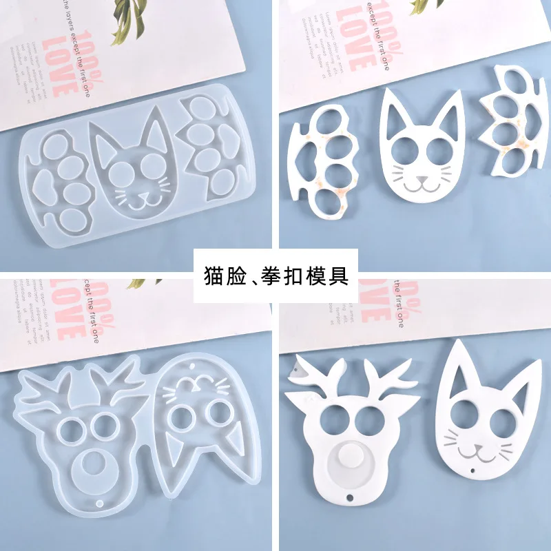 Cartton Epoxy Resin Silicone Mold Cat Fist Buckles Animal Mold DIY Pendant Casting Mould Resin Crafts Making Jewelry Making Acce