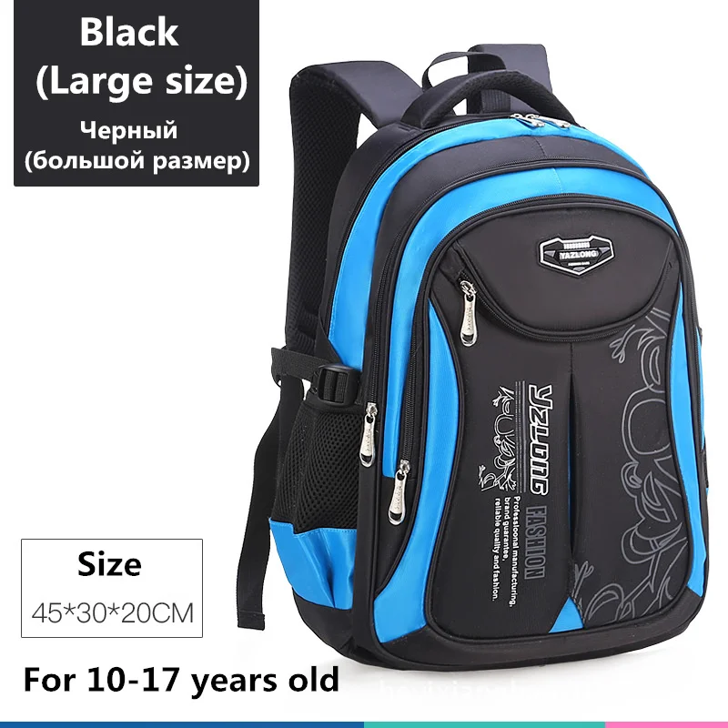 Large-Black Mjoypack, школьный рюкзак, детские школьные сумки для подростков, для мальчиков и девочек, большая емкость, водонепроницаемый рюкзак, ранец, Детская сумка для книг, Mochila - Цвет: Large-Black