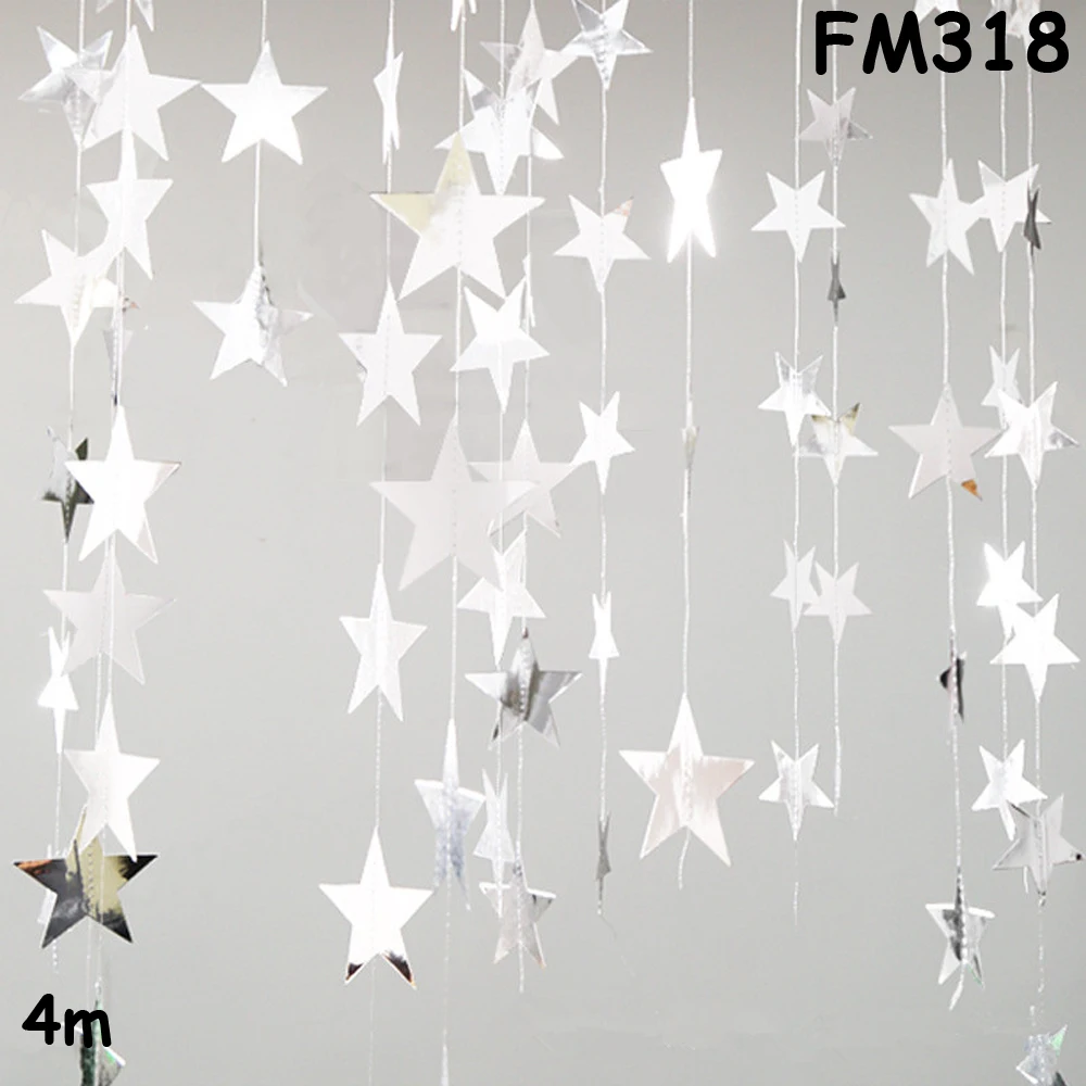 FM318 Рождественские украшения для дома, 4M, Мерцающая звезда, снежинка из бумаги, гирлянды, кулон, год, Декор, Noel Navidad, украшения, Kerst - Цвет: FM318