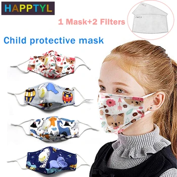 

Children Mouth Mask With Breath Valve Replaceable Filter Anti Dust Mouth Mask PM2.5 Respirator Kid Face Mask Fits 2-12 Years Old